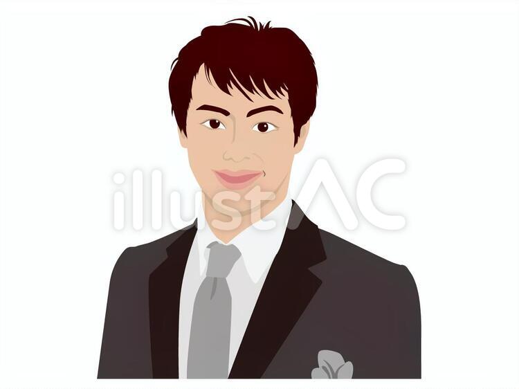 スーツを着た男性 男性,新郎,フォーマルのイラスト素材