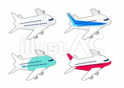 乗り物イラスト~大型旅客機で空の旅