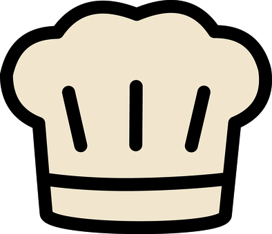 アイボリーのコック帽です。 コック,帽子,シンプル,料理人,コック帽,厨房,制服,シェフ,調理場,飲食店のイラスト素材