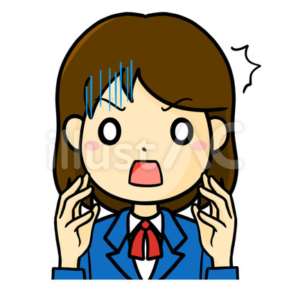 女子学生 驚く 手
