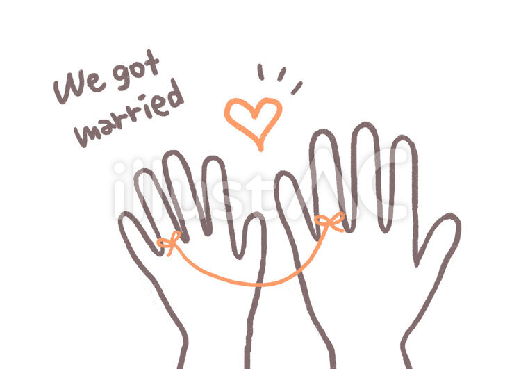 We got married4 We got married4 赤い糸,運命,左手のイラスト素材