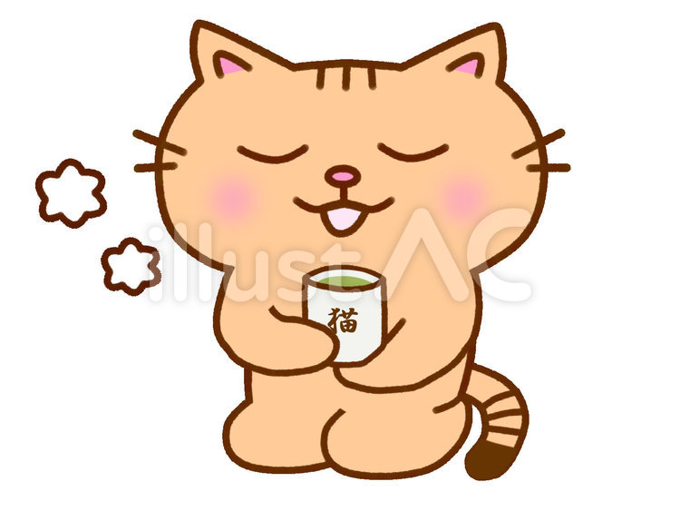 休憩で一服　茶トラ猫 ねこ,猫,茶トラのイラスト素材