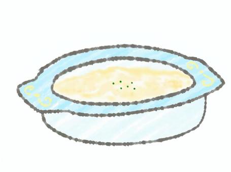 グラタン(ブルー) グラタン,マカロニ,食事,料理,食べ物,冬,暖かい,ブルー,皿,手描きのイラスト素材