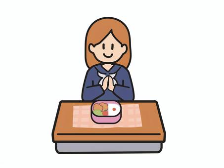 弁当を広げる学生 学生,弁当,食事,ランチ,高校生,中学生,制服,お昼ごはん,学校,教室のイラスト素材
