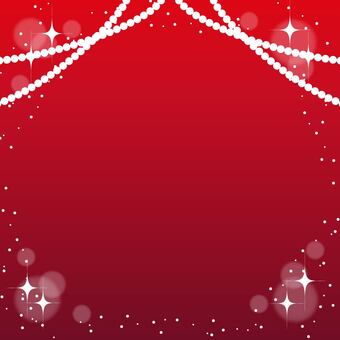 パール付きのきらきら背景・赤_正方形 赤,パール,アーチ,グラデーション,星,星屑,光,輝き,きらめき,きらきらのイラスト素材