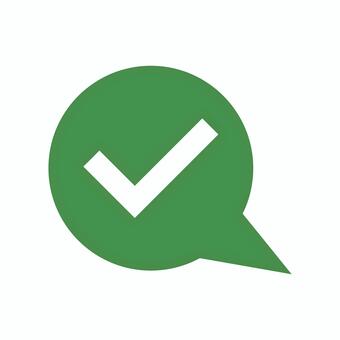 チェックマークの吹き出し緑色 吹き出し,シンプル,強調,装飾,確認,チェック,マーク,了承,承認,完了のイラスト素材