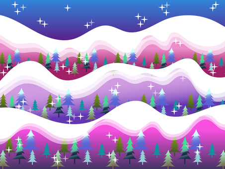 冬　山　雪　 冬,背景,壁紙,山,雪,木,森,林,針葉樹,寒いのイラスト素材