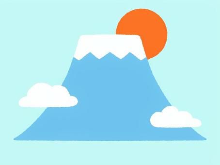太陽が昇る富士山 富士山,山,太陽のイラスト素材