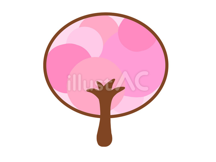 桜の木（まる） 桜,木,桜木のイラスト素材