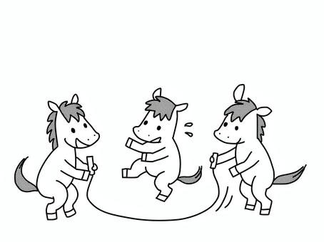 縄跳びする馬 馬,縄跳び,動物,スポーツ,長縄跳びのイラスト素材