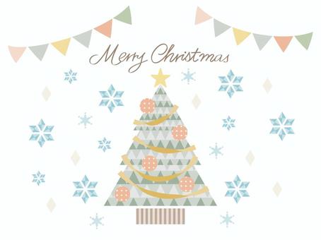 Christmas_pattern tree and garland, , JPG, PNG and AI