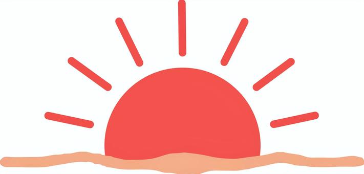 初日の出です。 初日の出,シンプル,太陽,雲,ご来光,元旦,朝焼け,夜明け,お正月,初詣のイラスト素材