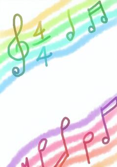 Sheet music score, colorful, blue, green, JPG and PNG