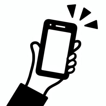 スマホをかざすイラスト かざす,アイコン,スマホ,携帯電話,片手,操作,携帯,スマートフォン,シンプル,手のイラスト素材