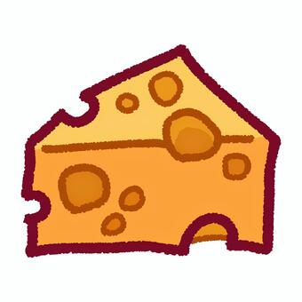 穴あきチーズのイラスト チーズ,食べ物,食品,乳製品,スイスチーズ,穴あきチーズ,黄色,可愛い,シンプル,食材のイラスト素材