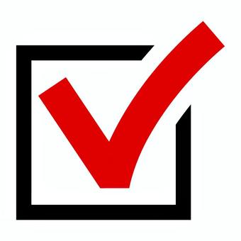 チェックボック赤×黒　アイコン チェック,アイコン,チェックボックス,レ点,赤,ベクター,チェックリスト,選択,印,マークのイラスト素材