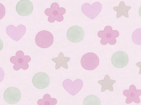 462.背景 パターン,総柄,背景,テクスチャ,模様,かわいい,ガーリー,ポップ,ハート,星のイラスト素材