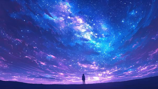 Illustration, people, male, starry sky, 