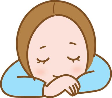 うたた寝する女性 うたた寝,寝る,女性,うつ伏せ,心地いい,お昼寝のイラスト素材