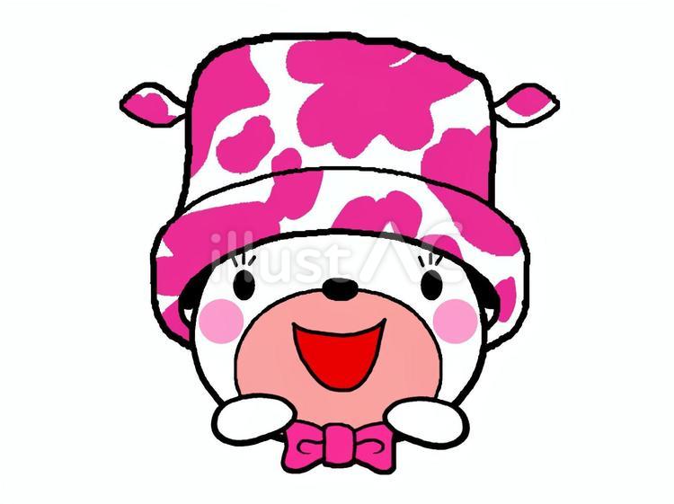 パグのモウ柄帽子 牛,ホルスタイン,柄のイラスト素材