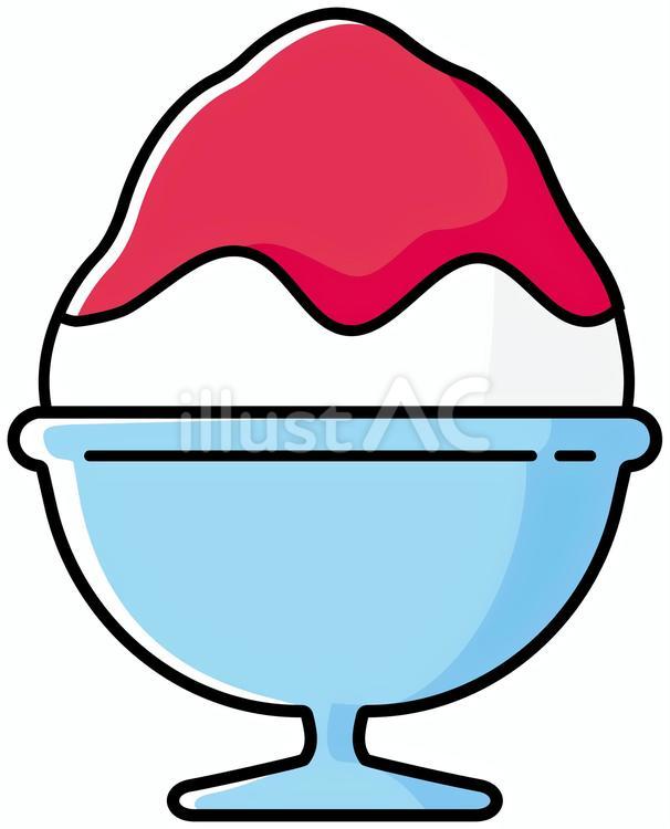 かき氷器　いちご かき氷,氷,冷たいのイラスト素材
