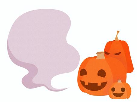 ハロウィン-吹き出し210927 ハロウィン,ジャックオランタン,吹き出し,１０月,パンプキン,カボチャ,秋,行事,イベント,メッセージのイラスト素材