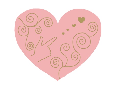 ハート発射 ハート,撃つ,指,ピンク色,蔓,装飾,恋愛,アイコン,発射,飛ばすのイラスト素材