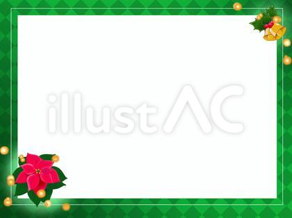 クリスマスのフレーム ポインセチア緑