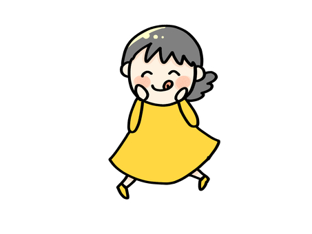 女の子003_おいしそう 女の子,シンプル,キャラクター,かわいい,はらぺこ,おいしそう,おいしい,あまい,ペロリのイラスト素材