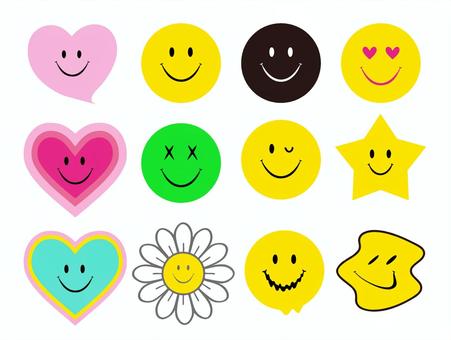 笑顔のマークとかわいい表情アイコン 笑顔,顔,アイコン,シンボル,表情,キャラクター,かわいい,にこにこ,にっこり,ポップのイラスト素材
