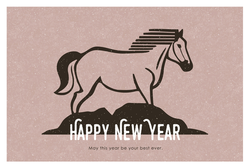 アウトドア風の馬のロゴ（年賀状）_4 馬,ロゴ,年賀状,アイコン,シルエット,マーク,おしゃれ,アウトドア,かっこいい,シンプルのイラスト素材