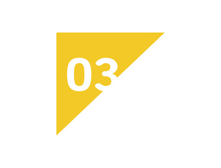 ナンバリング　三角　イエロー　３ レトロ,カラフル,数字,ナンバリング,おしゃれ,かわいい,見出し,ポップ,シンプル,三角のイラスト素材