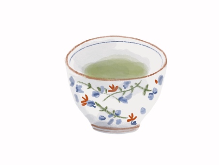 お茶 お茶,湯呑,日本茶,リアル,手描きのイラスト素材