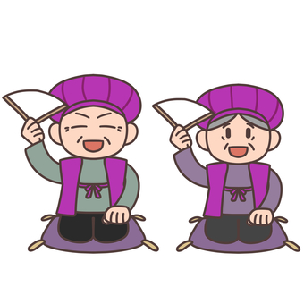 古希の紫色ちゃんちゃんこ 古希の紫色ちゃんちゃんこ 古希,紫,ちゃんちゃんこ,祝い,長寿,日本文化,行事,記念のイラスト素材