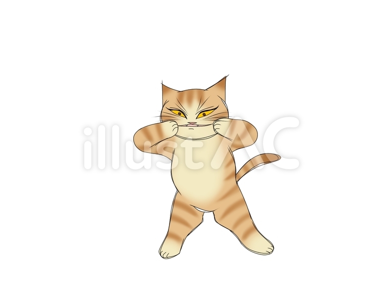 いーっだ！ 猫,茶トラ,トラ模様のイラスト素材