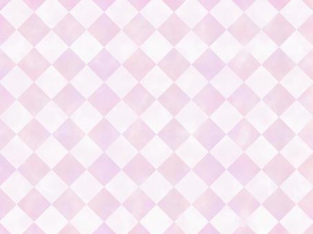 薄ピンクの水彩チェック背景