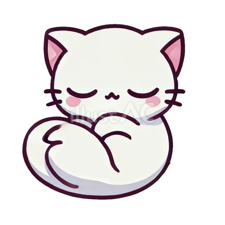 桜が大抜きな白猫 動物,猫,白色のイラスト素材