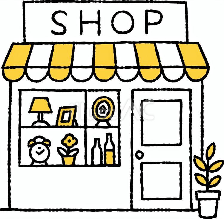 街角のかわいい雑貨屋さんの外観 街角,かわいい,雑貨屋のイラスト素材