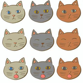猫のイラストセット 猫,カラフル,ペット,ラフ,いろいろ,イラストのイラスト素材