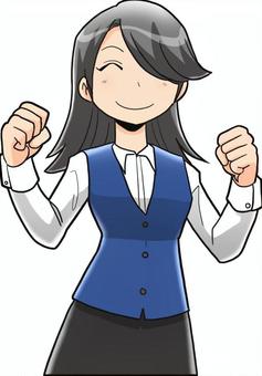 Office worker doing a fist pump, , JPG and PNG