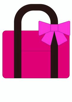 Illustration, pink, black, ribbon, 