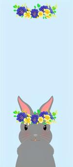 一筆箋　灰色のうさぎ2