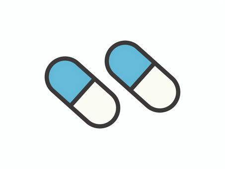シンプルな薬（カプセル２錠）01 薬,錠剤,カプセル,アイコン,マーク,シンプルのイラスト素材