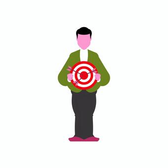 人物 026 男性,人物,ターゲット,目標,成功,矢,達成,イラスト,ビジネス,立つのイラスト素材