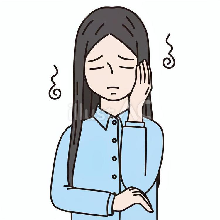 【アイコン用画像】女性_俯く_4 表情,感情,俯くのイラスト素材