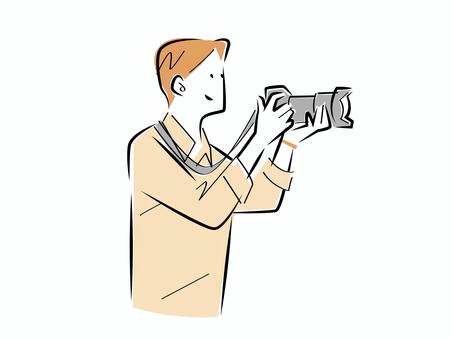 カメラを構える男性 人物,男性,カメラ,デジタルカメラ,カメラマン,フォトグラファー,デジカメ,撮影,撮る,写真のイラスト素材