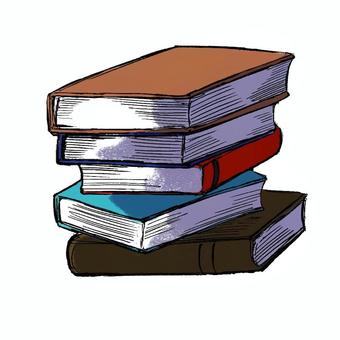 積み上がった本 本,資料,図書,積む,勉強,調べ物,小物,辞典,ハードカバーのイラスト素材