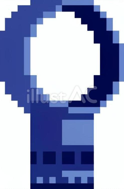 ドット絵の青の丸型羽なし扇風機です。 ドット絵,羽なし,扇風機のイラスト素材