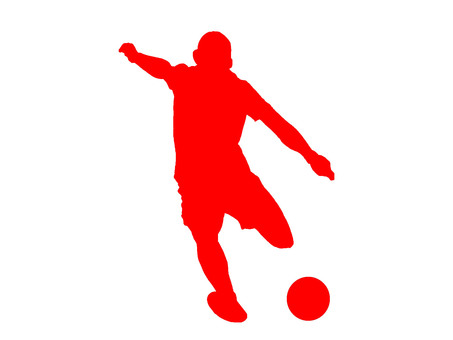 スポーツ　サッカー　シルエット　赤 スポーツ,運動,サッカー,シルエット,シンプル,素材,人物のイラスト素材