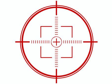 銃の照準アイコン 赤